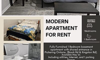 1 BEDROOM FULLY FURNISHED APARTMENT