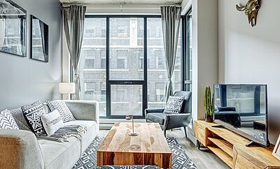 Business-Ready Serviced 2 Bedroom Apartment in Montreal | C Lofts Building