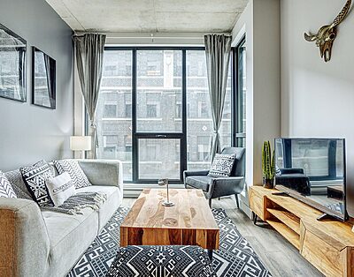 Business-Ready Serviced 2 Bedroom Apartment in Montreal | C Lofts Building