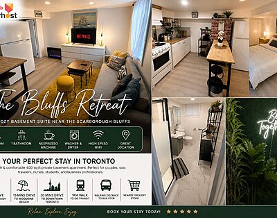 The Bluffs Retreat I Modern Stay Near Hospitals, GO Transit, Marina & Beaches